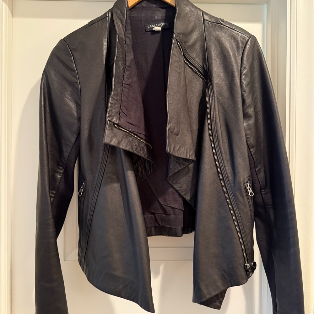 LAMARQUE Collection Leather Jacket Sz S - Picture 4 of 7